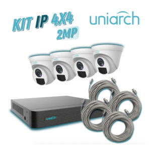 KIT 4X4 UNIARCH IP DOMO INTERIOR 2 MP