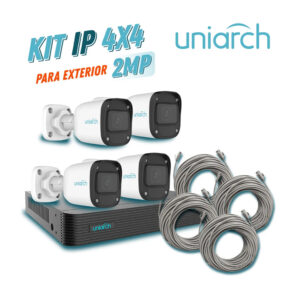 KIT 4X4 UNIARCH IP EXTERIOR BULLET 2MP