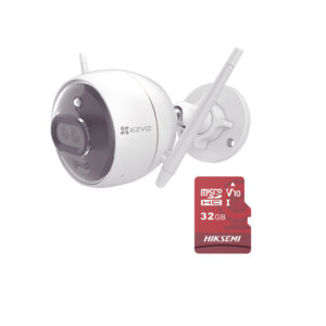 Kit de Camara WiFi y Memoria Micro SD /2MP/ Incluye 1 Pieza C3X y 1 Memoria MicroSD 32GB / Audio de Dos Vías / Colores en Oscuridad / Detección Humana y de Vehículo
